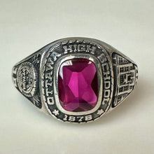 Load image into Gallery viewer, Vintage OTHS Sterling Ruby Class Ring sz 8
