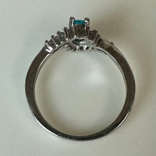 Load image into Gallery viewer, Sterling Simulated Blue &amp; White Topaz Ring sz 8.25
