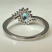 Load image into Gallery viewer, Sterling Simulated Blue &amp; White Topaz Ring sz 8.25
