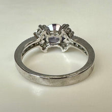 Load image into Gallery viewer, Sterling Amethyst CZ Ring sz 7.5

