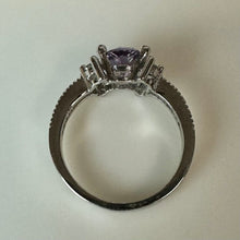 Load image into Gallery viewer, Sterling Amethyst CZ Ring sz 7.5
