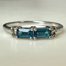 Load image into Gallery viewer, Sterling London Blue &amp; White Topaz Ring sz 10.25
