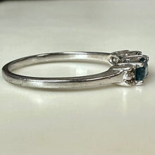 Load image into Gallery viewer, Sterling London Blue &amp; White Topaz Ring sz 10.25
