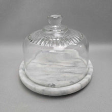 Load image into Gallery viewer, Glass Cheese Dome w/ Marble Base (6x7.5)
