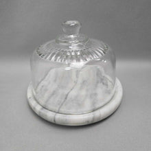 Load image into Gallery viewer, Glass Cheese Dome w/ Marble Base (6x7.5)
