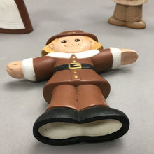 Load image into Gallery viewer, Hand Made Ceramic Pilgrim &amp; American Indian Set of 4 (8")
