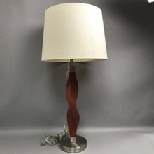 Load image into Gallery viewer, Spiral Walnut Lamp w/Metal Base (29" Tall)
