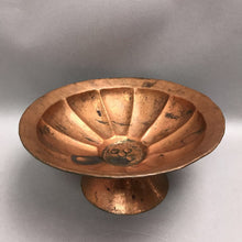 Load image into Gallery viewer, Vintage Copper Footed Bowl With Scalloped Interior (4.5x9)
