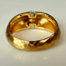 Load image into Gallery viewer, Brighton Gold Plated Modernist Geo Domed Crystal Ring sz 10
