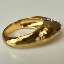 Load image into Gallery viewer, Brighton Gold Plated Modernist Geo Domed Crystal Ring sz 10
