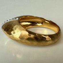 Load image into Gallery viewer, Brighton Gold Plated Modernist Geo Domed Crystal Ring sz 10
