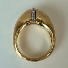 Load image into Gallery viewer, Brighton Gold Plated Modernist Geo Domed Crystal Ring sz 10
