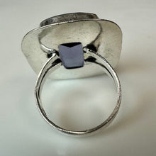 Load image into Gallery viewer, Sterling Huge Cushion Cut Tanzanite Statement Ring sz 9.75
