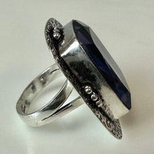 Load image into Gallery viewer, Sterling Huge Cushion Cut Tanzanite Statement Ring sz 9.75
