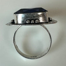 Load image into Gallery viewer, Sterling Huge Cushion Cut Tanzanite Statement Ring sz 9.75
