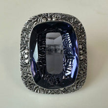 Load image into Gallery viewer, Sterling Huge Cushion Cut Tanzanite Statement Ring sz 9.75
