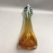 Load image into Gallery viewer, Murano Art Glass Vase JICO Jordan Imports Sommerso Green Amber (15")
