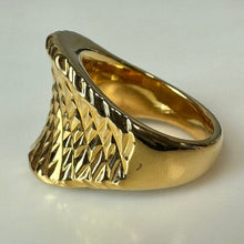 Load image into Gallery viewer, 14K Gold Milor Resin Core Textured Statement Ring sz 9 (3.4g)
