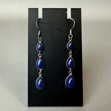 Load image into Gallery viewer, Sterling Lapis Lazuli Drop Earrings (2")
