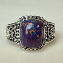 Load image into Gallery viewer, Sterling Purple Turquoise Ring sz 8
