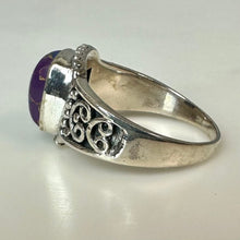 Load image into Gallery viewer, Sterling Purple Turquoise Ring sz 8

