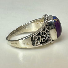Load image into Gallery viewer, Sterling Purple Turquoise Ring sz 8
