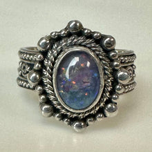 Load image into Gallery viewer, Sterling Blue Opal Ring sz 6
