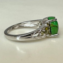 Load image into Gallery viewer, Sterling Green Turquoise Peridot Ring sz 7
