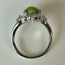 Load image into Gallery viewer, Sterling Green Turquoise Peridot Ring sz 9
