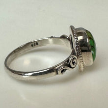 Load image into Gallery viewer, Sterling Green Turquoise Ring sz 8
