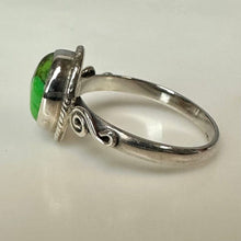 Load image into Gallery viewer, Sterling Green Turquoise Ring sz 8
