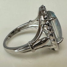 Load image into Gallery viewer, Sterling Blue Topaz Tanzanite Halo Ring sz 7
