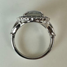 Load image into Gallery viewer, Sterling Blue Topaz Tanzanite Halo Ring sz 7

