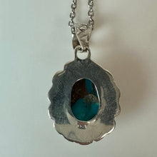 Load image into Gallery viewer, Sterling Turquoise Pendant on 17" Chain (1")

