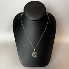 Load image into Gallery viewer, Sterling Turquoise Pendant on 17" Chain (1")

