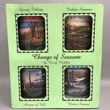 Load image into Gallery viewer, Terry Redlin Set of 4 Popcorn Tins Change of Seasons Collection In Original Box (12x11x6)
