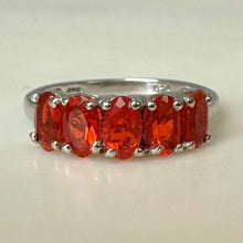 Load image into Gallery viewer, Sterling Mexican Fire Opal Ring sz 5
