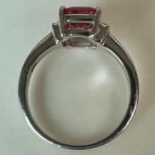 Load image into Gallery viewer, Sterling Pink &amp; White Topaz Ring sz 8
