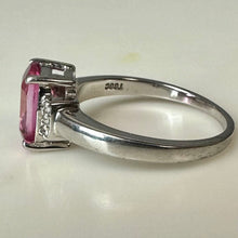 Load image into Gallery viewer, Sterling Pink &amp; White Topaz Ring sz 8
