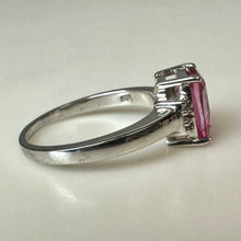 Load image into Gallery viewer, Sterling Pink &amp; White Topaz Ring sz 8
