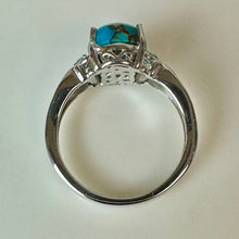 Load image into Gallery viewer, Sterling Turquoise Blue Topaz Ring sz 8
