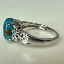 Load image into Gallery viewer, Sterling Turquoise Blue Topaz Ring sz 8
