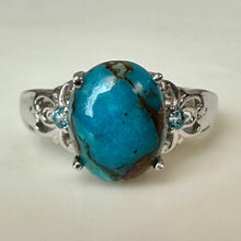 Load image into Gallery viewer, Sterling Turquoise Blue Topaz Ring sz 8
