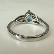 Load image into Gallery viewer, Sterling Trillion Cut Blue &amp; White Topaz Ring sz 8
