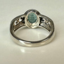 Load image into Gallery viewer, Sterling Aquamarine Ring sz 8
