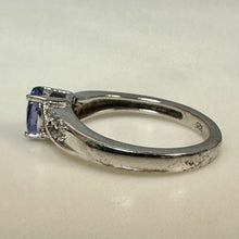 Load image into Gallery viewer, Sterling Tanzanite White Topaz Ring sz 5
