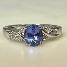 Load image into Gallery viewer, Sterling Tanzanite White Topaz Ring sz 5
