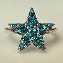 Load image into Gallery viewer, Sterling Blue Topaz Star Ring sz 5
