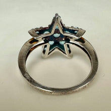 Load image into Gallery viewer, Sterling Blue Topaz Star Ring sz 5
