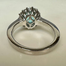 Load image into Gallery viewer, Sterling Blue &amp; White Topaz Halo Ring sz 5
